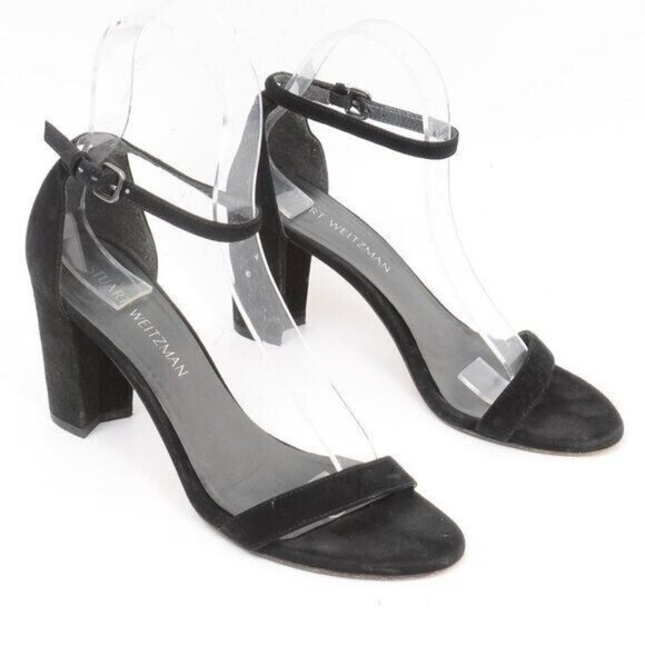Stuart Weitzman NearlyNude Ankle Strap Sandals Heels Women's 8.5 - Picture 3 of 7
